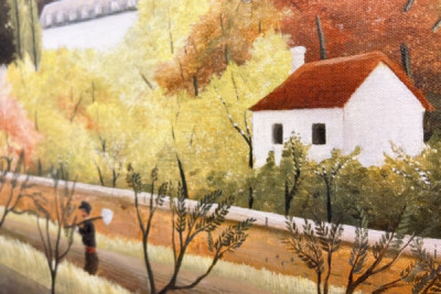 Landschaft mit Bauer