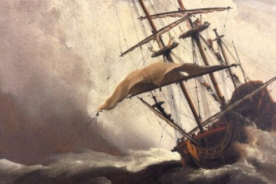 Ein Schiff auf hoher See, von einer Bö erfasst, bekannt als „Der Windstoß“