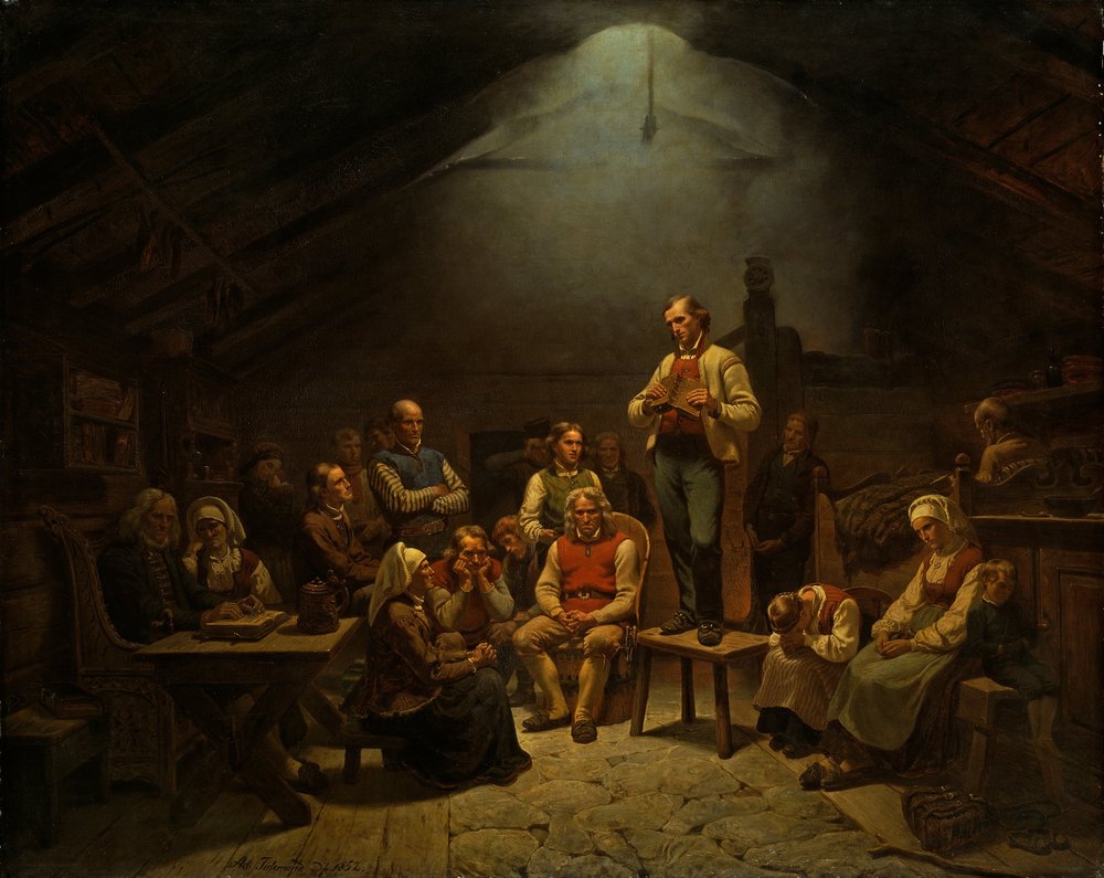Niederkirchliche Andacht von Adolph Tidemand