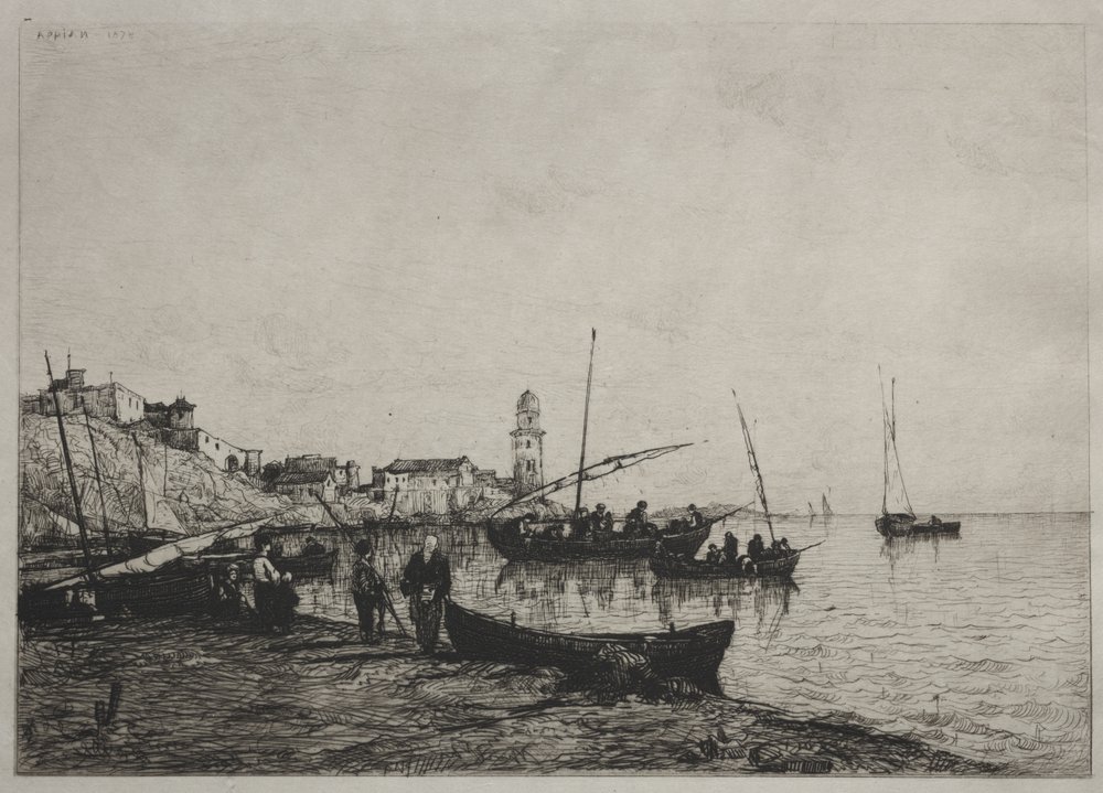 Rückkehr der Fischerboote in Collioure, nahe der spanischen Grenze von Adolphe Appian