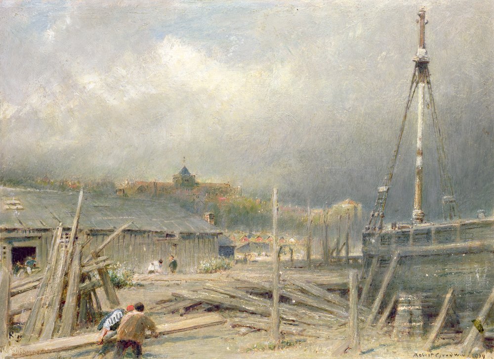 Bootsbau, Rye von Albert Goodwin