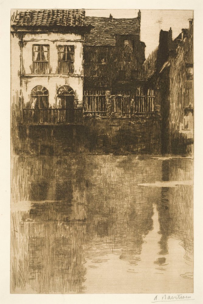 Alte Häuser am Wasser von Albert Baertsoen