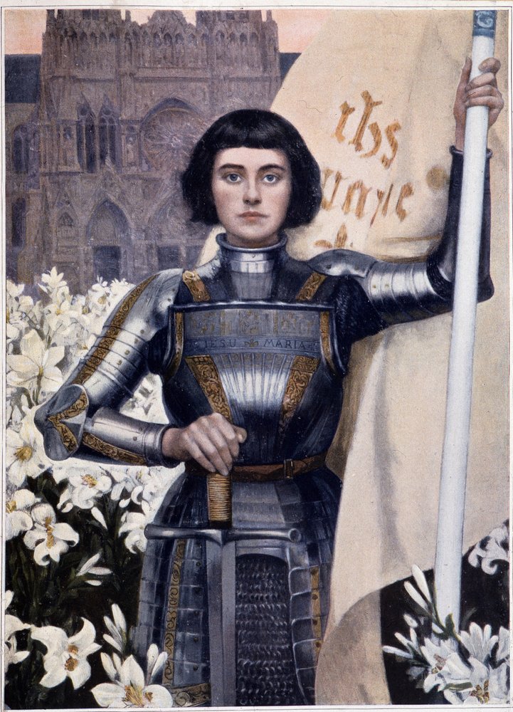 portr-t-von-jeanne-d-arc-mit-fahne-und-lilien-vor-der-kathedrale-notre-dame