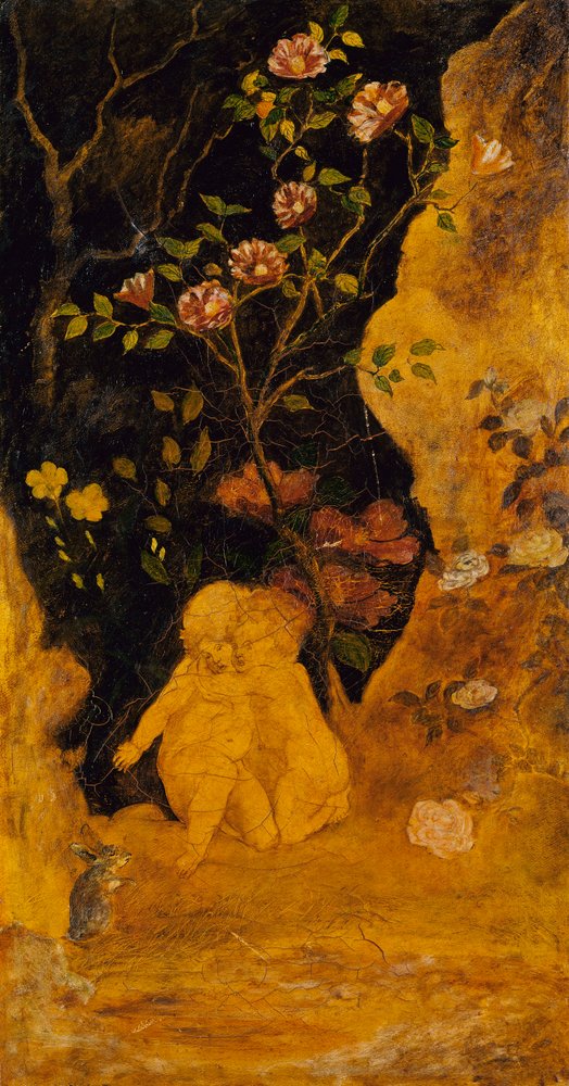 Panel für einen Bildschirm: Kinder erschreckt von einem Kaninchen von Albert Pinkham Ryder