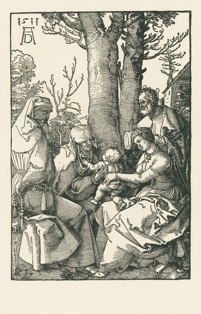 Die Heilige Familie mit Joachim und Anna unter einem Baum von Albrecht Dürer or Duerer