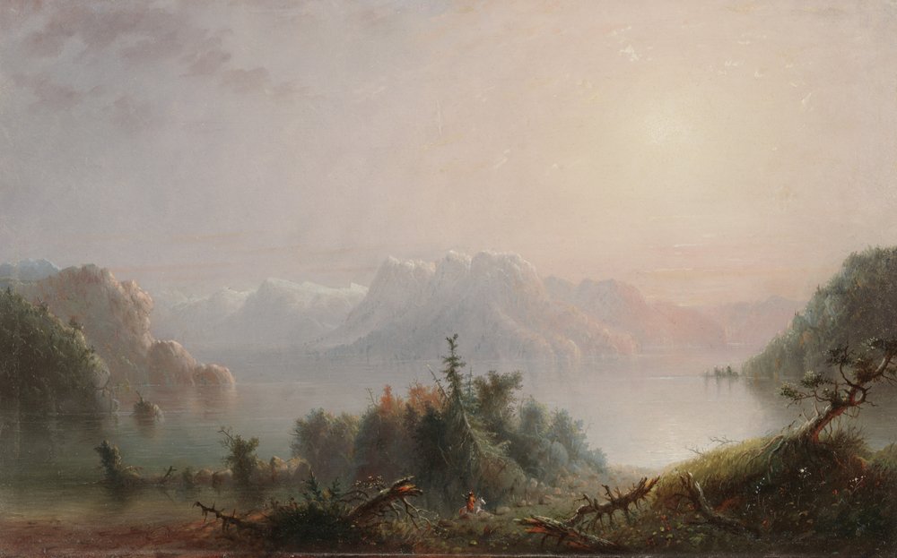 Der See breitet seine einsame Brust dem Himmel entgegen, um 1850 von Alfred Jacob Miller