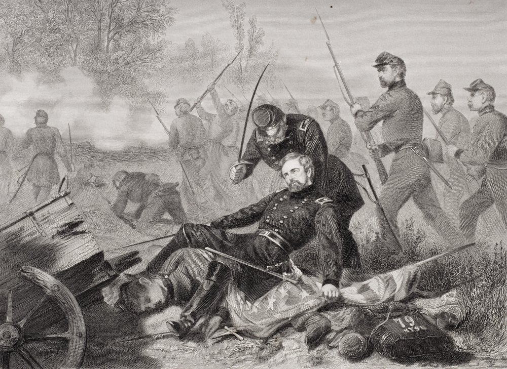 Tod von General Isaac Stevens (1818-62) während des Angriffs auf Chantilly, Virginia 1862 von Alonzo Chappel