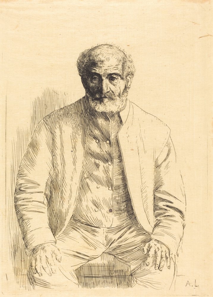 Sitzender alter Mann von Alphonse Legros