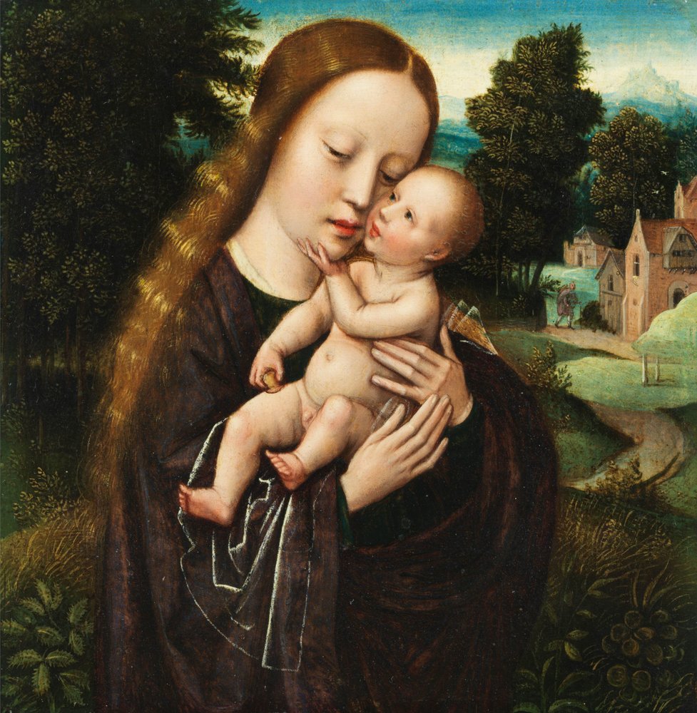 Ambrosius Benson Maria mit dem Kinde in Landschaft