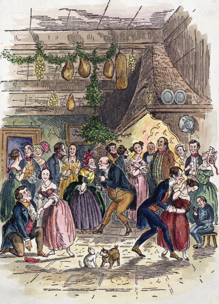 Szene aus A Christmas Carol, von Charles Dickens von American School