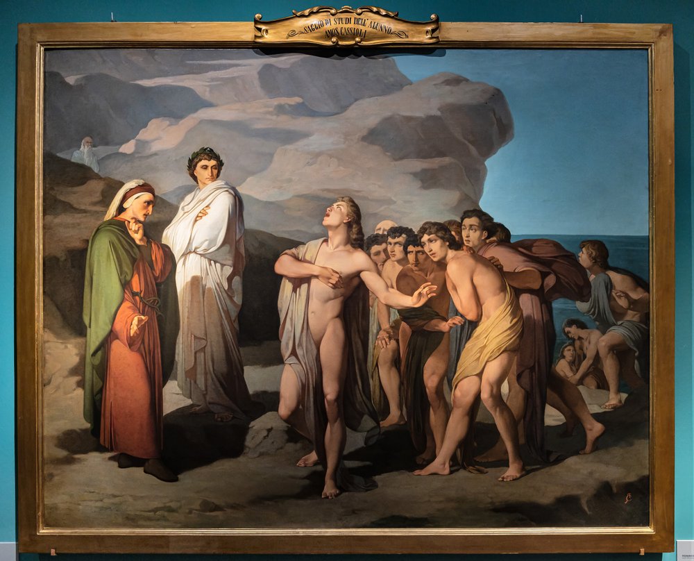 Dante und Casella von Amos Cassioli: Kunstdruck kaufen