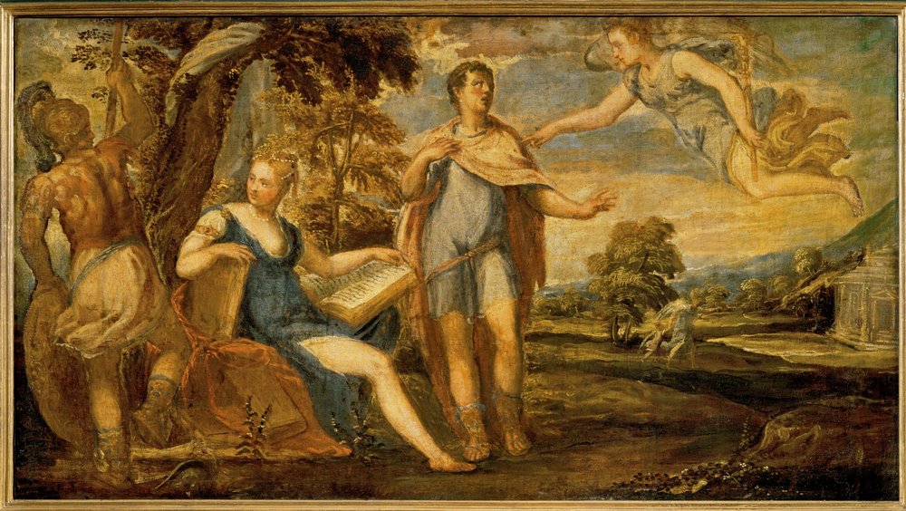 Aeneas wird befohlen, Dido zu verlassen von Andrea Schiavone