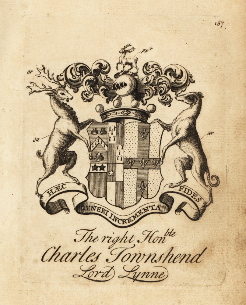 Wappen des hochwürdigen Charles Townshend, Lord Lynne, 3. Viscount Townshend von Andrew Johnston