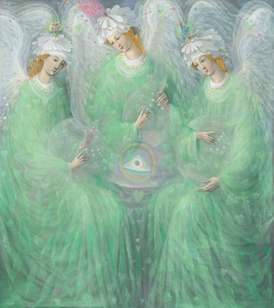 Die Offenbarungen des Frühlings (Diptychon), linkes Panel, 2012 von Annael Anelia Pavlova