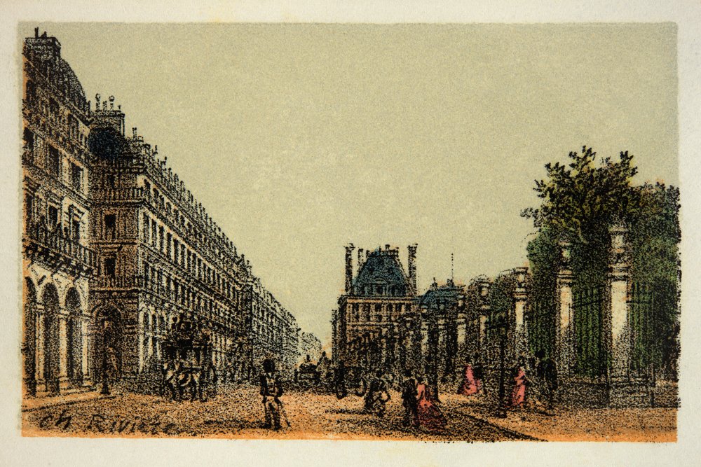 Paris 1874: Die Rue de Rivoli, private Sammlung