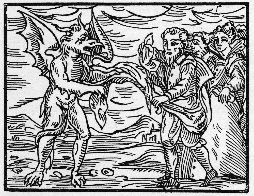 Satan entkleidet die Zauberer - „Compendium Maleficarum“, behandelt Hexen, ihre Bosheit und ihre Zauberei von Francesco Maria Guazzo oder Guaccio oder Guaccius (15?? -16??) 1608 Private Sammlung von Anonymous Anonymous