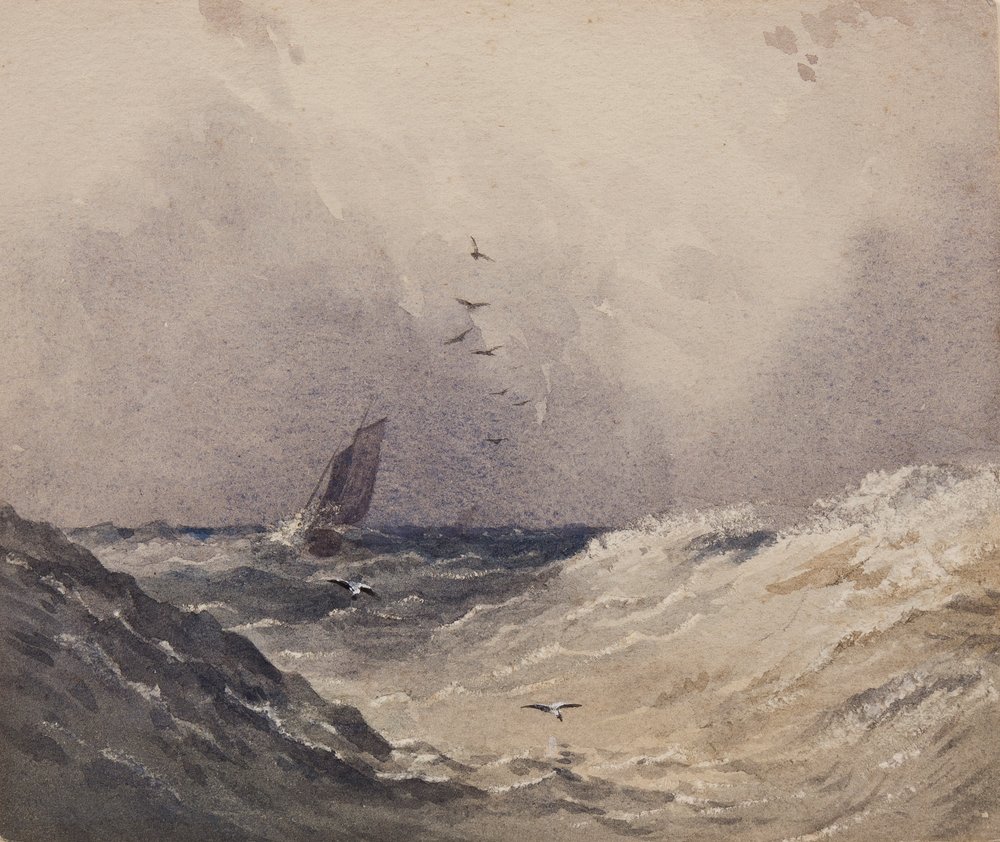 Segelboot vor einem Sturm, ca. 1830 von Anthony Vandyke Copley Fielding