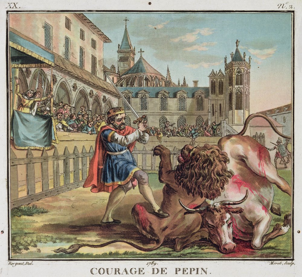 Der Mut von Pepin, graviert von Jean Baptiste Morret