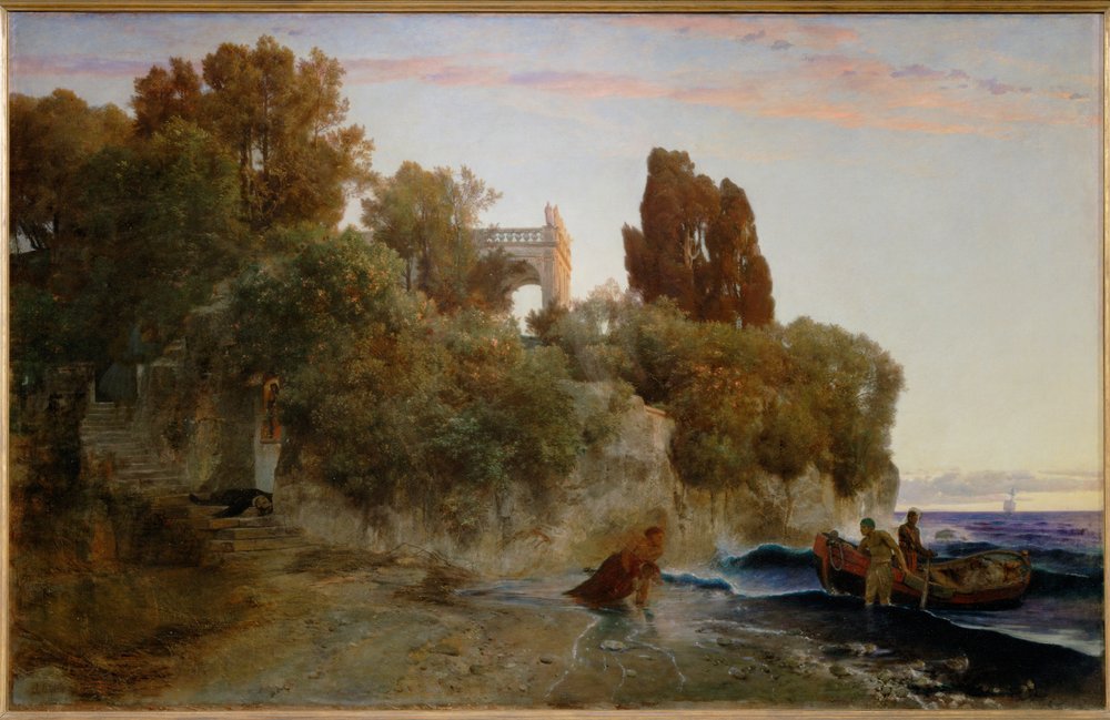 Ein Schloss am Meer von Arnold Bocklin: Kunstdruck kaufen