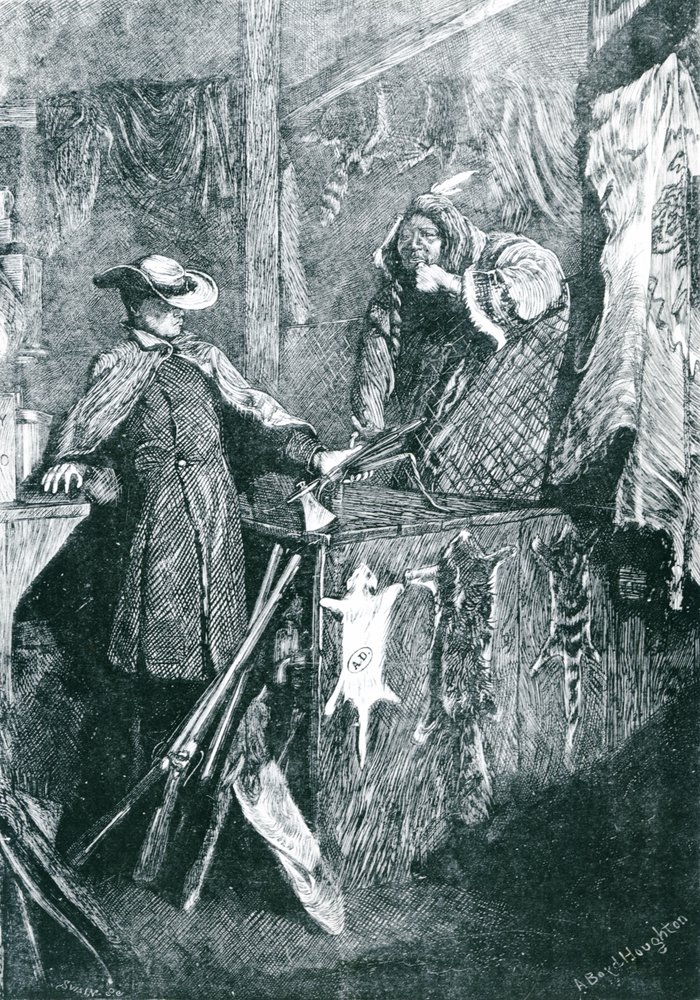 Handel mit den Indianern in den westlichen Staaten Amerikas, graviert von Joseph Swain (1820-1909), 1871 von Arthur Boyd Houghton
