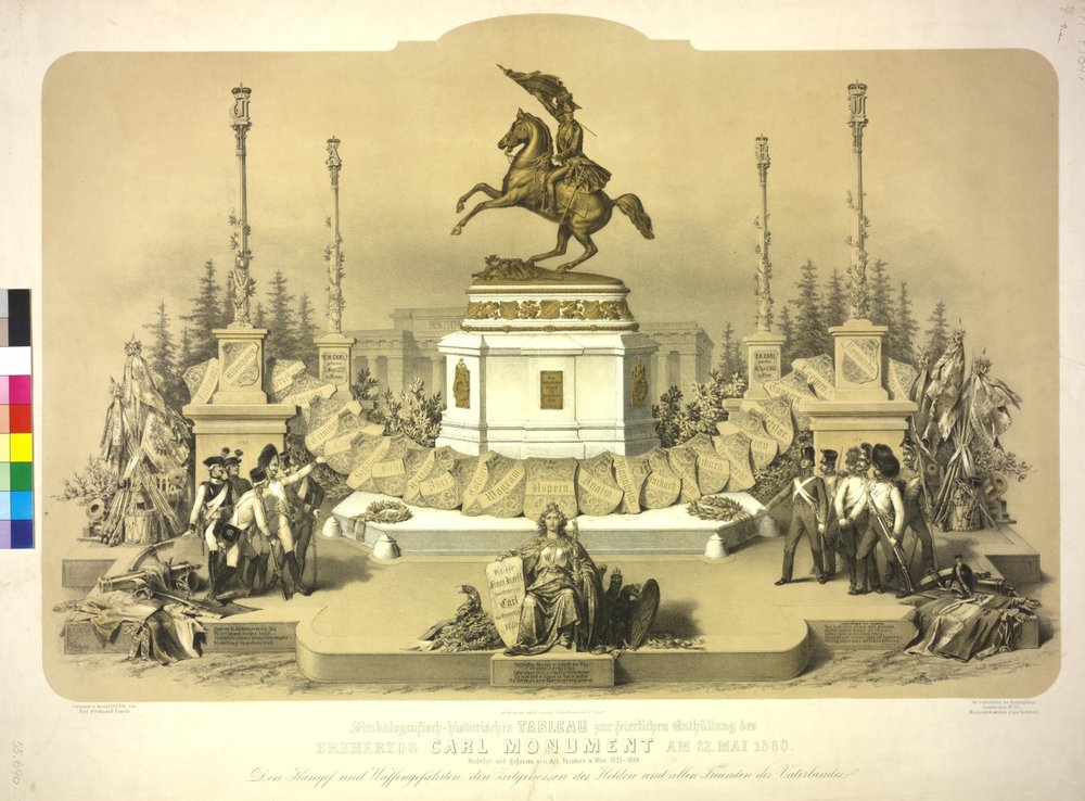 Symbolgrafisches historisches Tableau zur feierlichen Enthüllung des ...