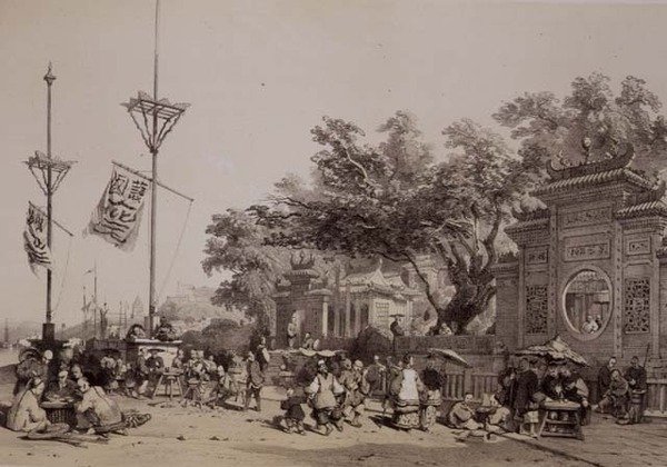 Die Fassade des großen Tempels von Macao, Tafel 9 aus 