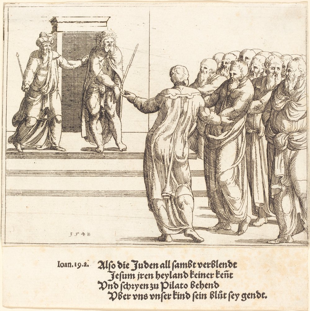 Ecce Homo, und die Juden verleugnen Christus, 1548 von Augustin Hirschvogel