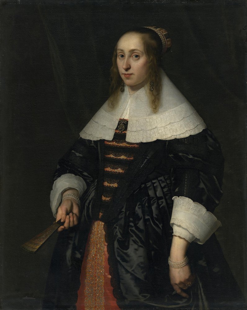 Bildnis einer Frau in schwarzer Atlasrobe von Bartholomeus van der Helst