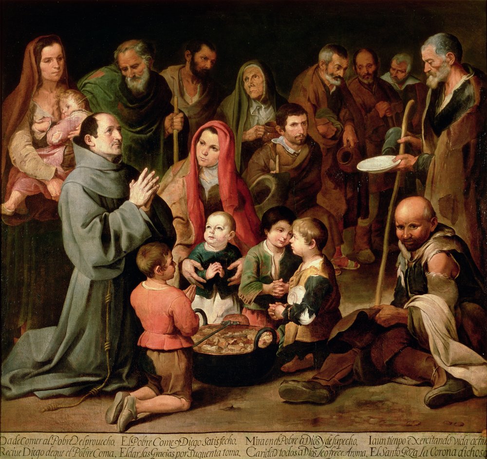 Der heilige Diego von Alcalá verteilt Essen an die Armen, 1645-46 von Bartolomé Esteban Murillo