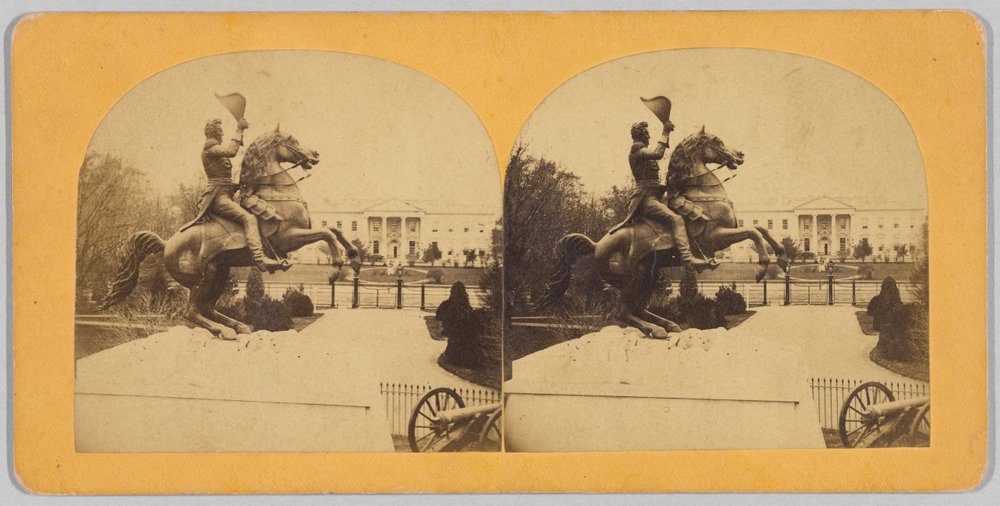 Die kolossale bronzene Reiterstatue von General Andrew Jackson