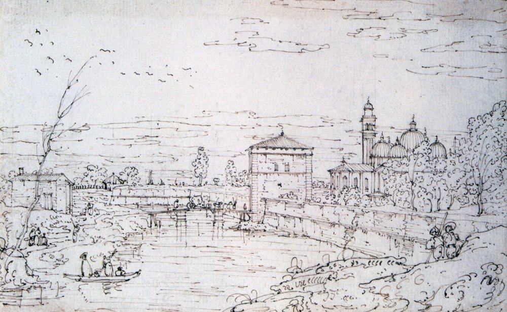 Ansicht von Padua mit der Porta Pontecorvo und der Kirche Santa Maria ...