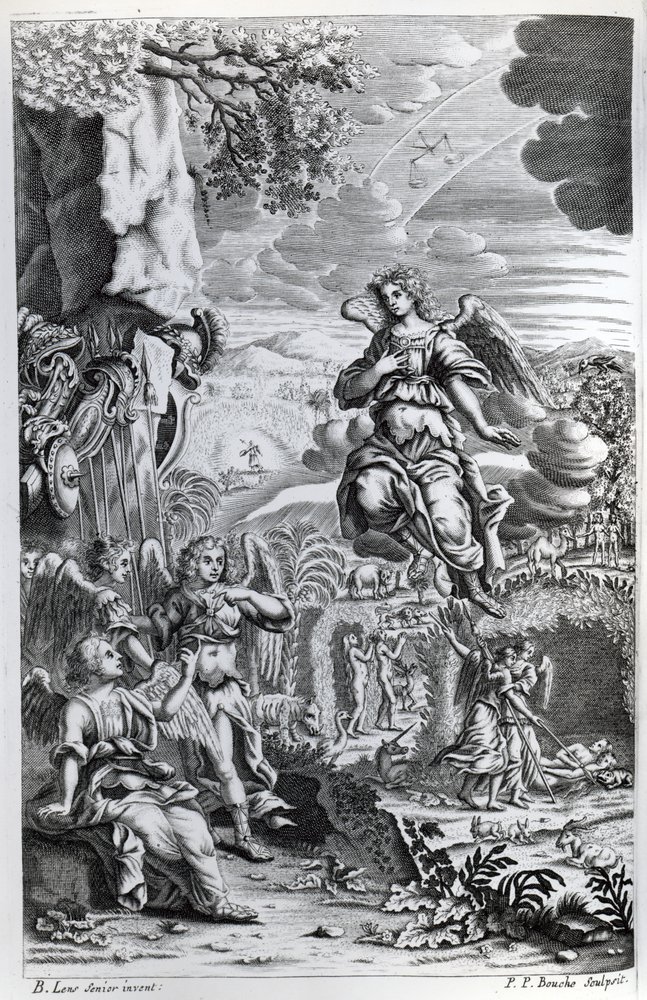 Der Erzengel Uriel informiert Gabriel, dass Satan im Garten Eden ist