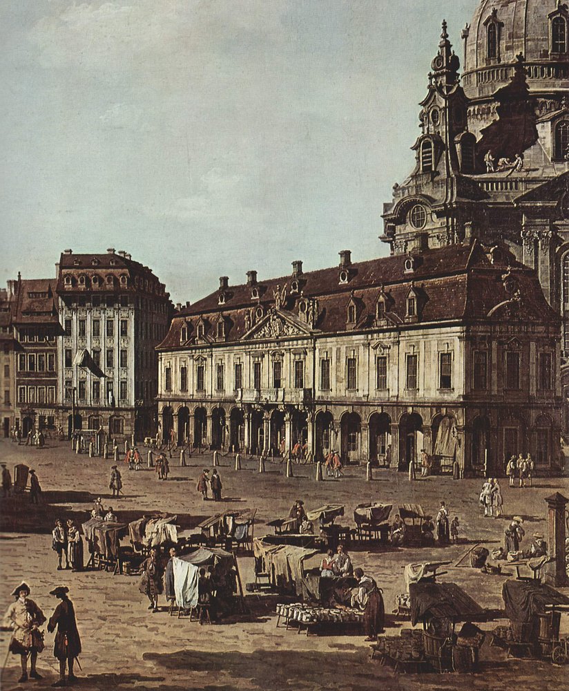 Ansicht von Dresden, Der Neumarkt von der Moritzstraße aus von Bernardo Bellotto