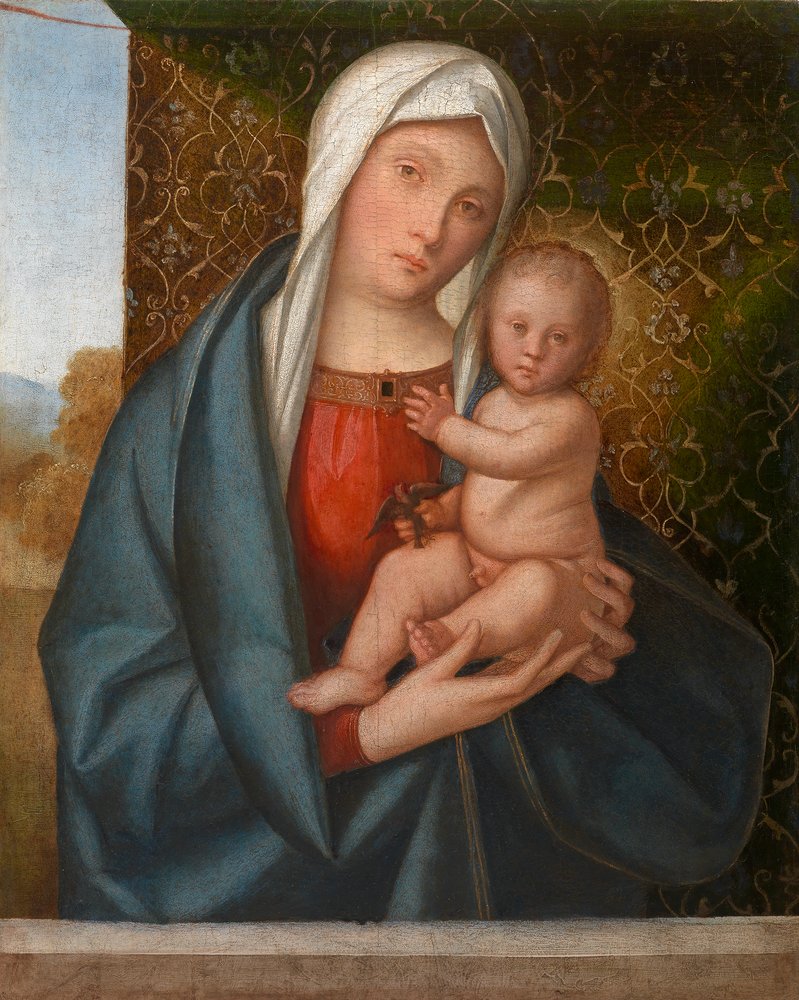 Madonna mit Kind und einem Vogel von Boccaccio Boccaccino