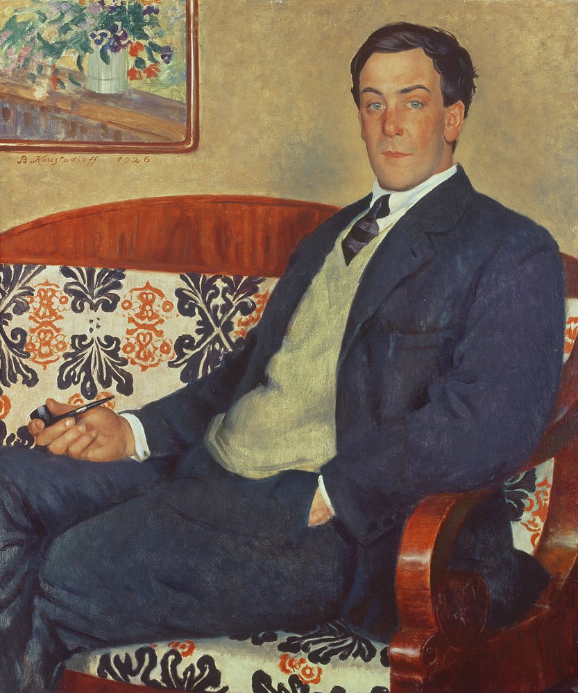 Porträt von Pjotr Kapiza (1894-1984), 1926 von Boris Mikhailovich Kustodiev