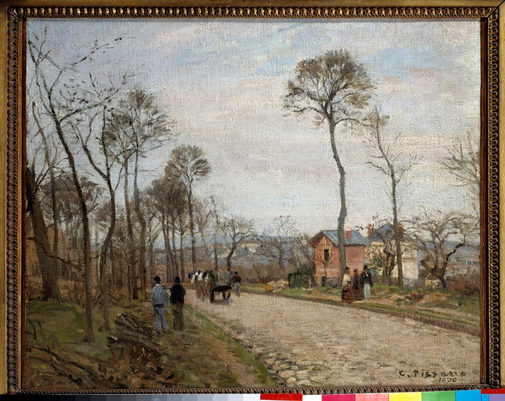 Die Straße nach Louveciennes. Gemälde von Camille Pissarro von Camille Jacob Pissarro