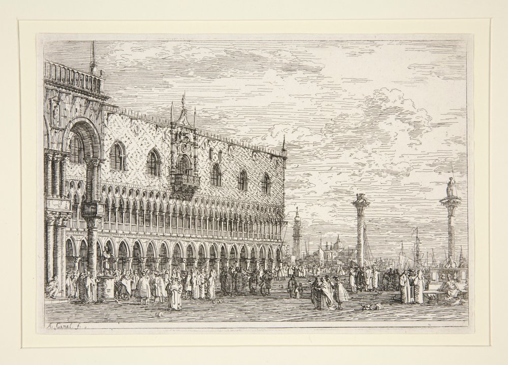 La Piera del Bando, V., aus der Serie Vedute (Ansichten) von Canaletto (Giovanni Antonio Canal)