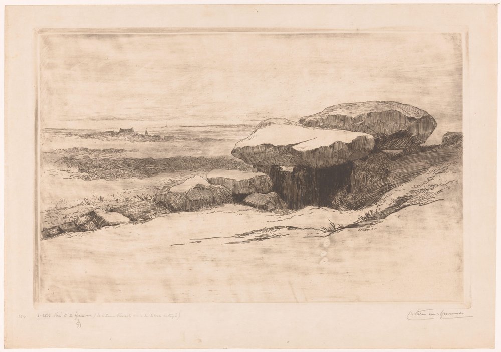 Dolmen von Rondossec an der Küste bei Plouharnel von Carel Nicolaas Storm van 