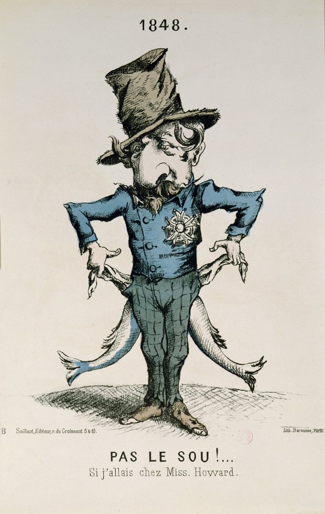 'Pas le sou! Si j'allais chez Miss Howard', Karikatur von Louis ...