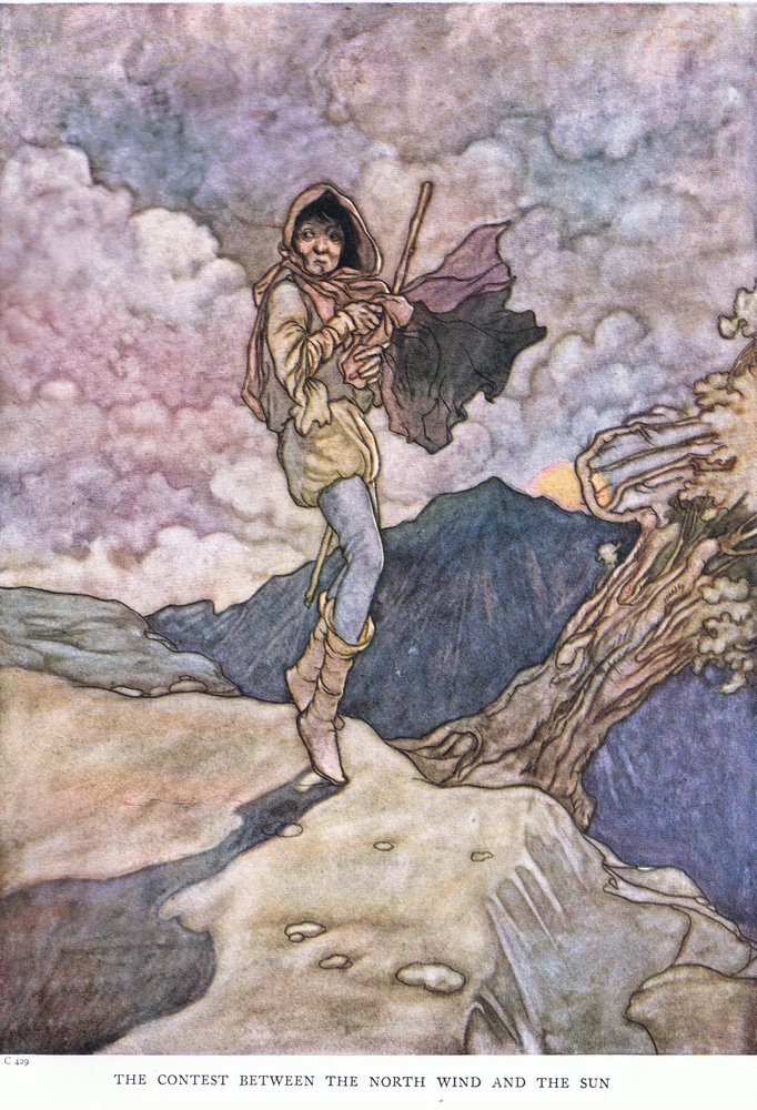 Der Wettstreit zwischen dem Nordwind und der Sonne von Charles Robinson