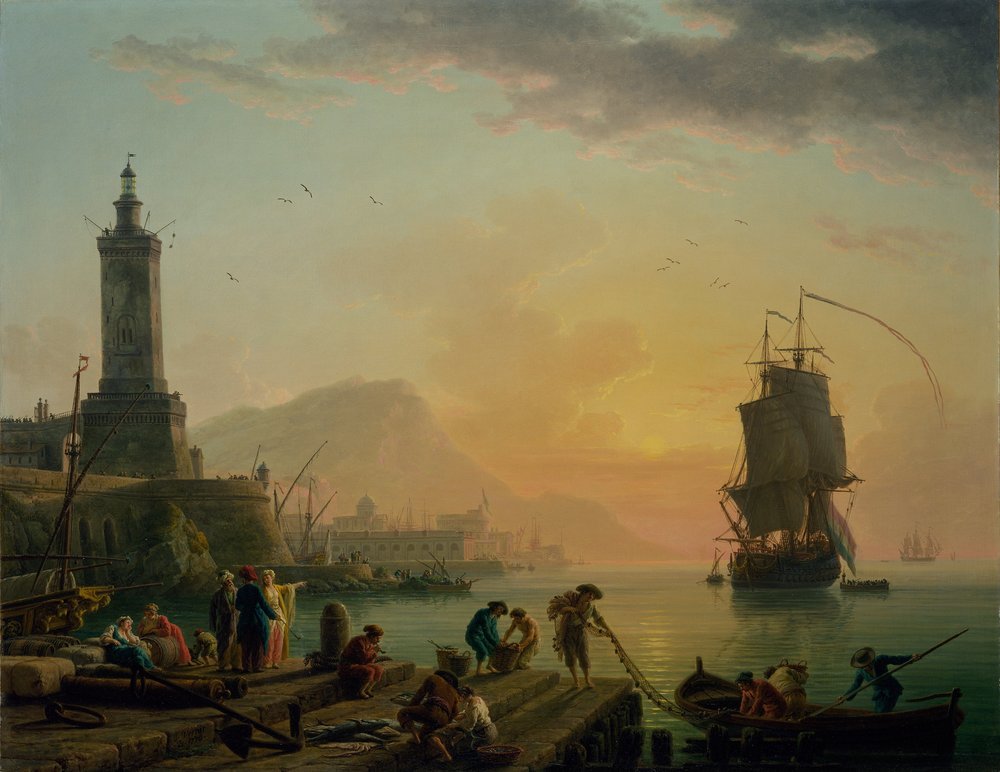 Windstille in einem Mittelmeerhafen von Claude Joseph Vernet