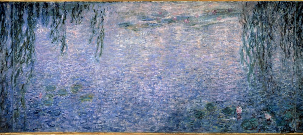 Seerosen, klarer Morgen mit Weiden. Mittelteil des Triptychons. Gemälde von Claude Monet (1840-1926), 1914-1926. Maße: 2 x 4.25 m. Paris, Musée de l
