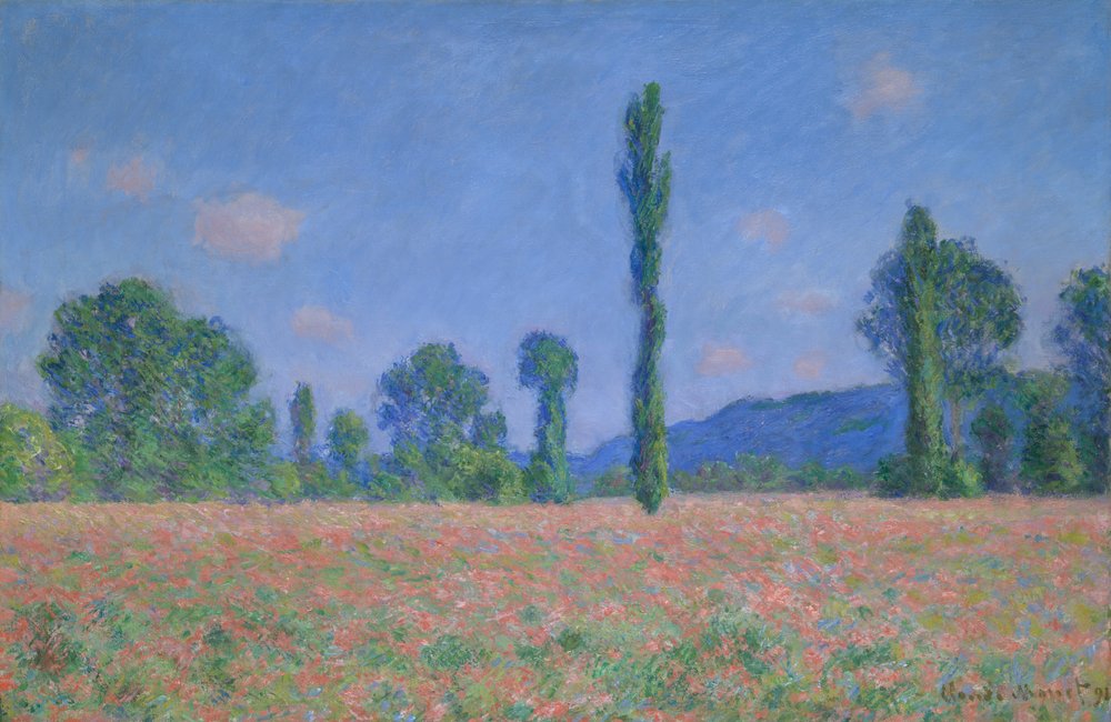 Mohnfeld (Giverny) von Claude Monet: hochwertiger Kunstdruck