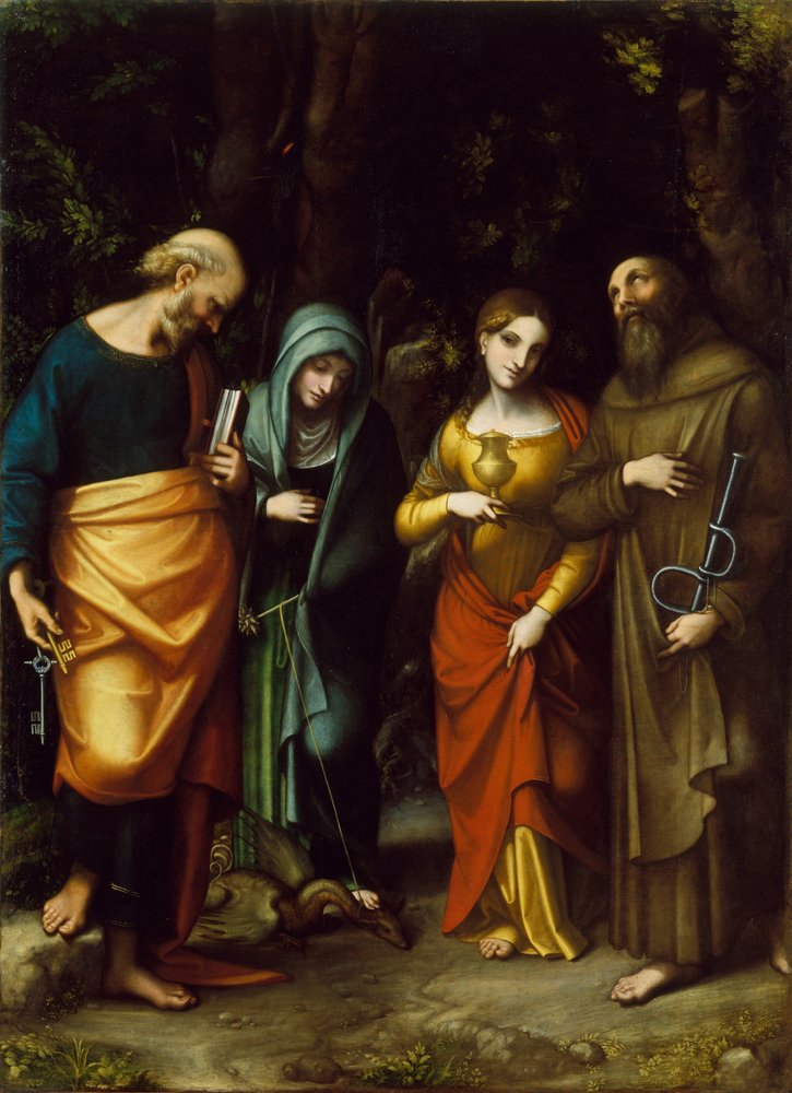 Heilige Peter, Martha, Maria Magdalena und Leonard, ca. 1515-7 von Antonio da Correggio