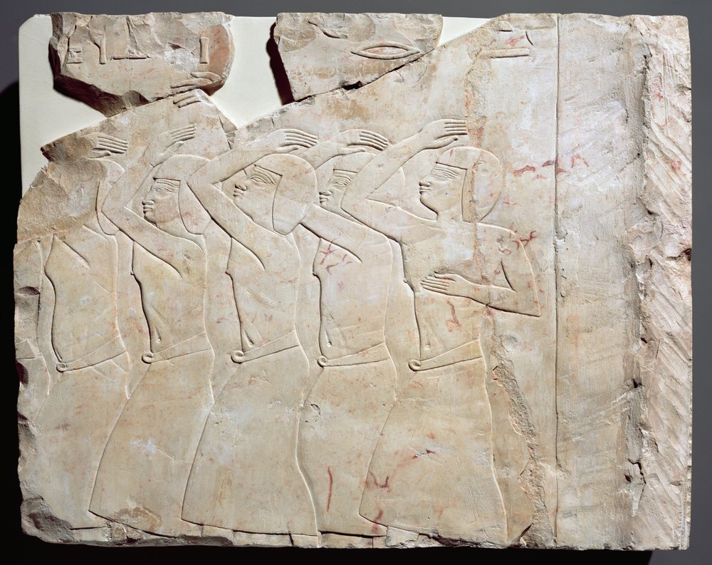 Relief aus dem Grab von Nes-Peka-Shuty, Deir El-Bahri, Theben, Detail ...