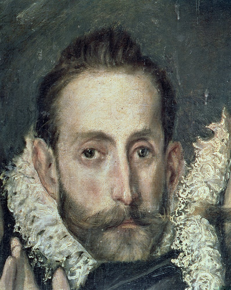 Selbstporträt, Detail aus „Das Begräbnis des Grafen Orgaz“, 1586-88 von El Greco