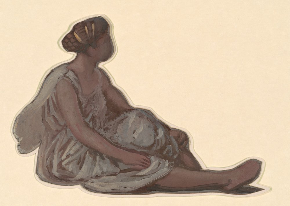 Studie für badende griechische Mädchen, ca. 1872 von Elihu Vedder