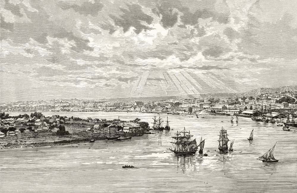 Brisbane Harbour, Australien, ca. 1880, aus 