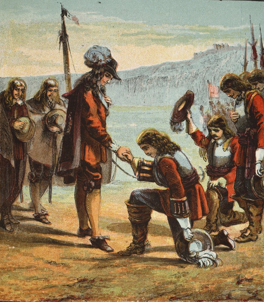 Karl II und General Monk von English School: Kunstdruck