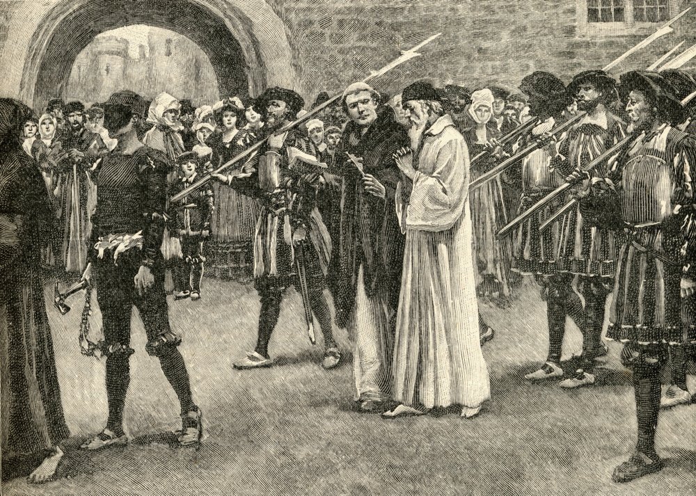 John Frith (1503-33) auf dem Weg zu seinem Martyrium